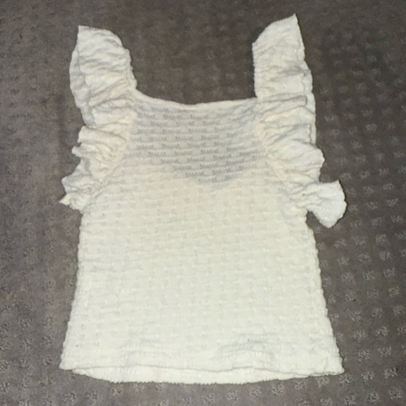 Free People Cream Ruched Ruffled Blouse - Picture 3 of 3